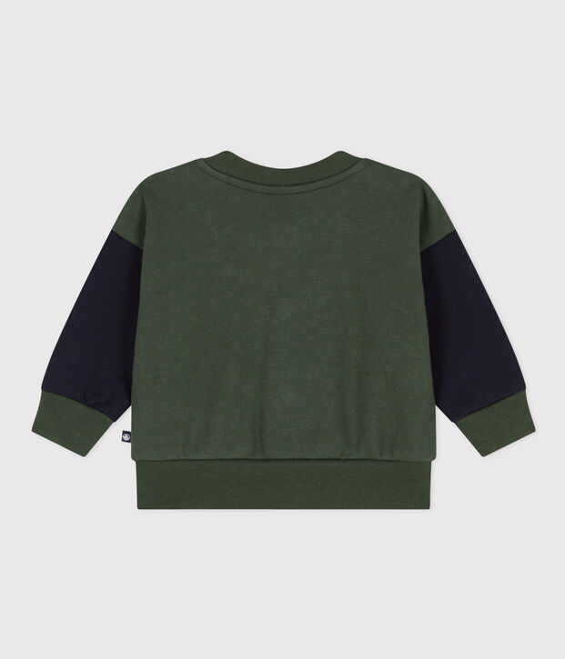 Baby College-Jacke aus Molton. gr&uuml;n/blau