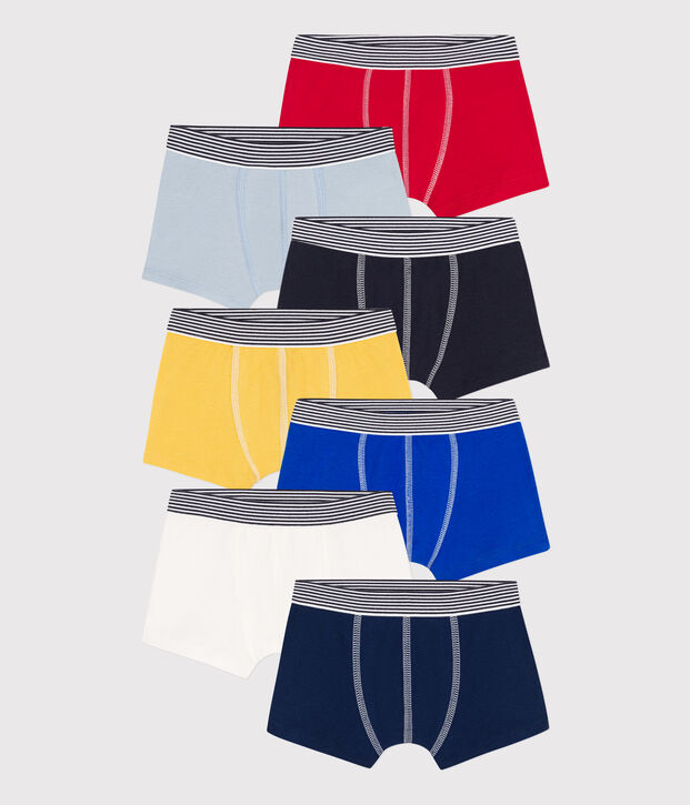 7er-Set einfarbige Boxershorts aus Baumwolle f&uuml;r Jungen vielfarbig