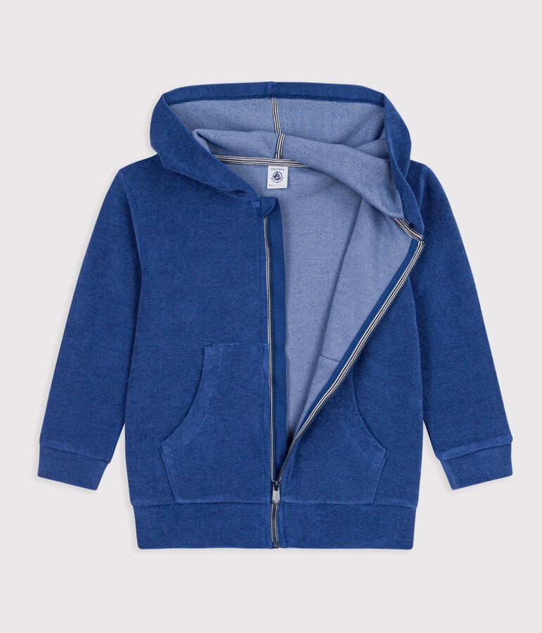 Kinder-Sweatshirt mit Rei&szlig;verschluss aus Baumwolle blau