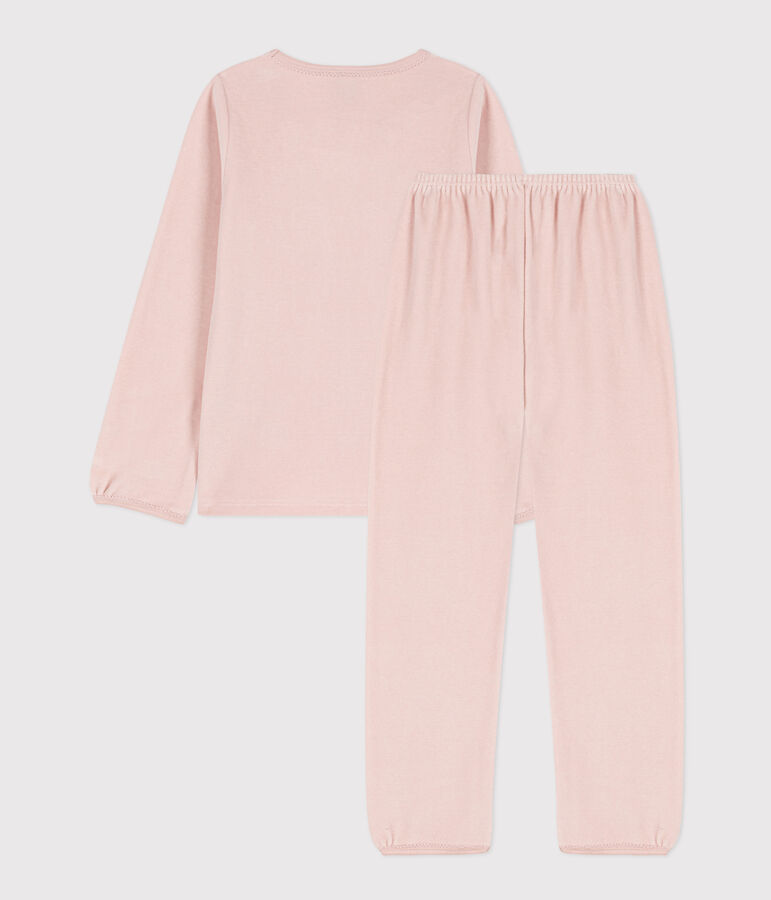 Kinderpyjama aus Nicki f&uuml;r M&auml;dchen rosa
