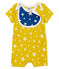 Baby-Kurzoveralls aus Rippstrick für Jungen gelb HONEY/weiss MARSHMALLOW