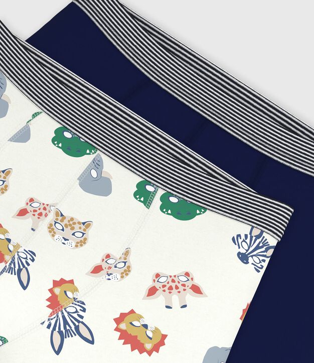 Set Kinder-Boxershorts aus Baumwolle mit Tiergesichtern vielfarbig