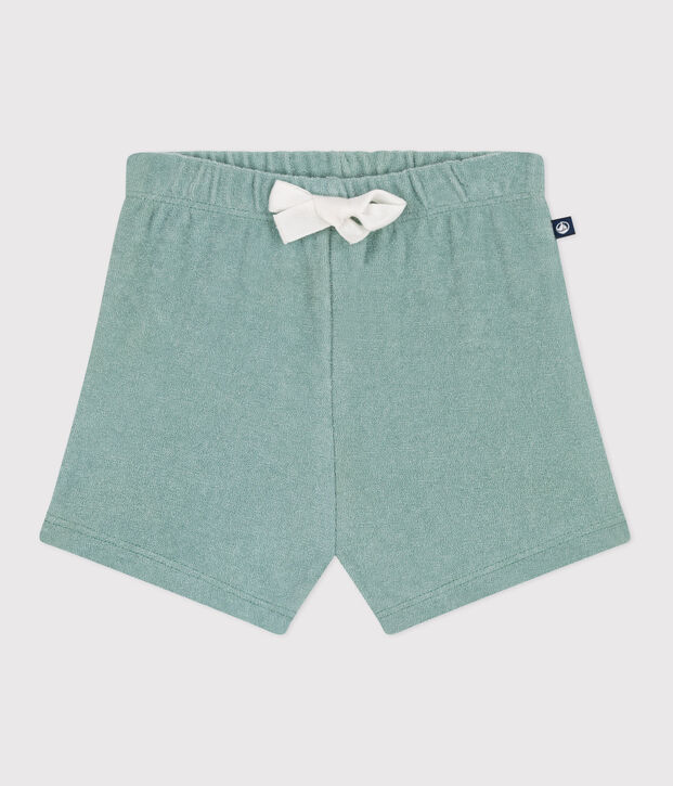 Baby-Shorts aus Baumwoll-Frottee gr&uuml;n