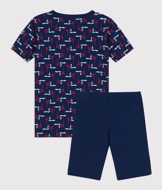 Kinderpyjama aus Baumwolle in eng geschnittener Passform blau MEDIEVAL/weiss MULTICO