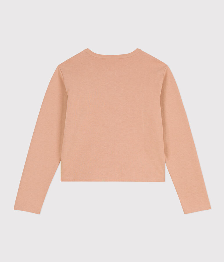 Damen-Cardigan aus dicker Baumwolle mit Druckkn&ouml;pfen beige