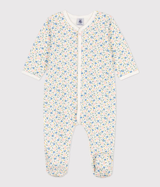 Geblümter Strampler aus Doppeljersey weiss MARSHMALLOW/weiss MULTICO