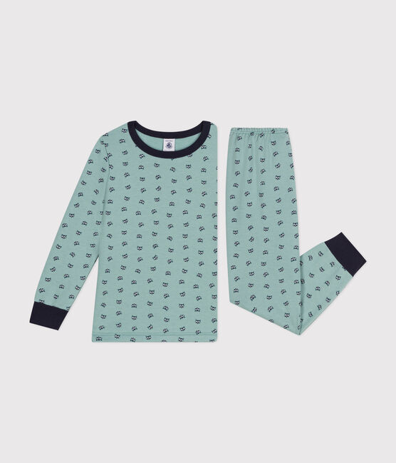 Kinder-Pyjama aus aufgerautem Molton mit Waschbär-Motiv PAUL/ MULTICO