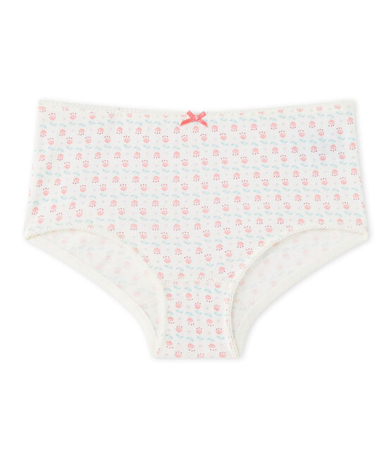 Bedruckte Mädchen-Shorties aus Stretch-Jersey weiss LAIT/weiss MULTICO