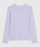 Langärmeliges Damen-T-Shirt L’Iconique aus Baumwolle mit Picotkante violett PARME