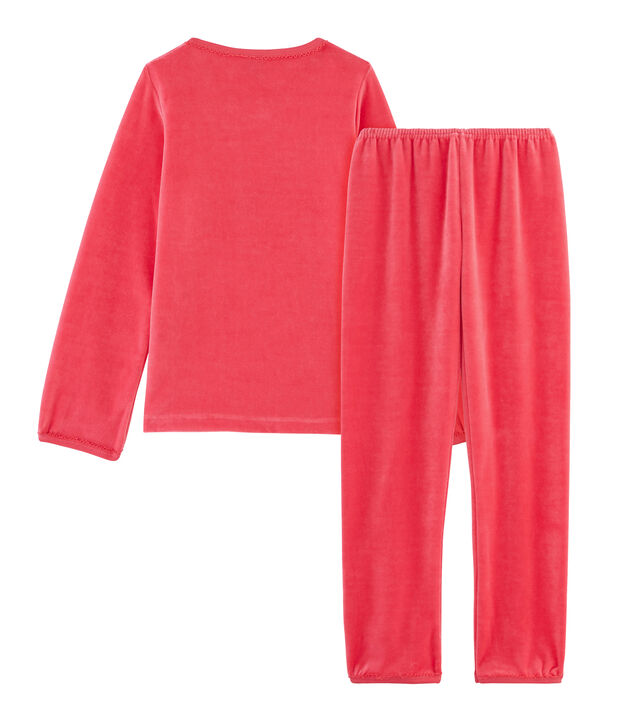 Samt-Pyjama f&uuml;r M&auml;dchen rot