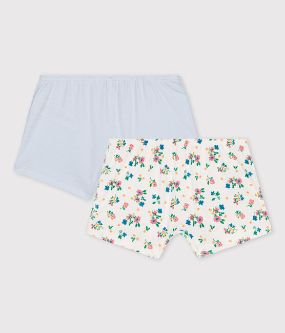 2er-Set Shortys aus Bio-Baumwolle mit Blumenmuster für Mädchen variante 1