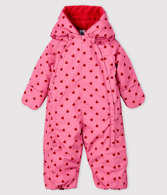 Baby-Fliegeroverall für Mädchen rosa CHEEK/rot TERKUIT