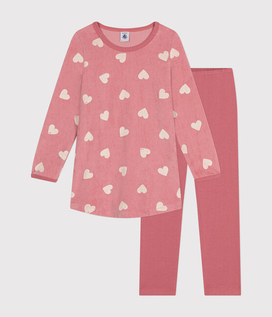 Kinder-Nachthemd aus Nicki mit Herzmotiv rosa ROSEWOOD/ MARSHMALLOW