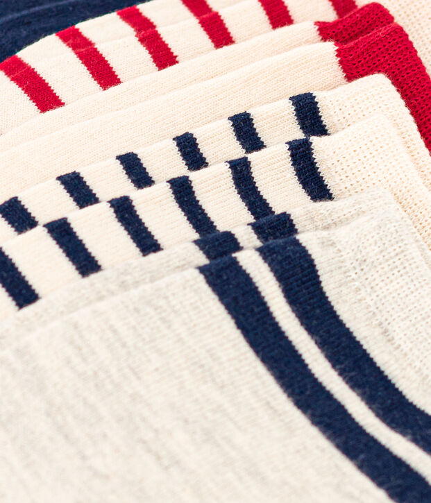 5er-Set blaue, wei&szlig;e und rote Kindersocken vielfarbig
