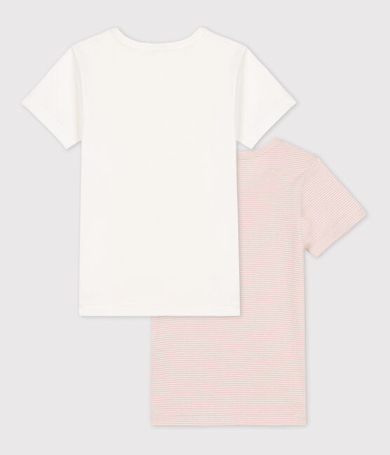 2er-Set kurzärmelige T-Shirts aus Rippstrick mit Ringelstreifen für Mädchen variante 1