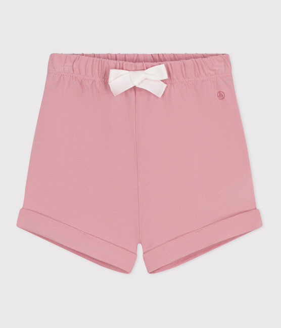 Baby-Shorts aus einfarbiger Baumwolle rosa CHARME