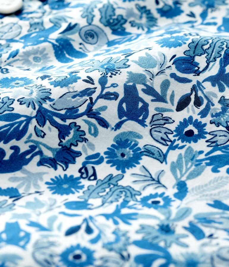 Lang&auml;rmeliges Baby-Hemd aus Popeline f&uuml;r Jungen weiss/vielfarbig