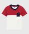 Kurzärmeliges Kinder-T-Shirt aus Baumwolle für Jungen rot TERKUIT/weiss MARSHMALLOW