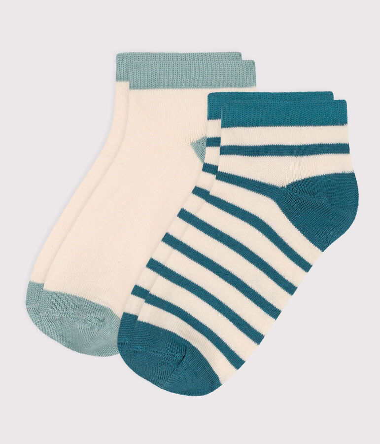 2er-Set Kinder-Socken aus gestreifter Baumwolle vielfarbig