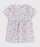 Kurzärmeliges Baby-Kleid aus Baumwolle mit Blumenmuster weiss MARSHMALLOW/weiss MULTICO