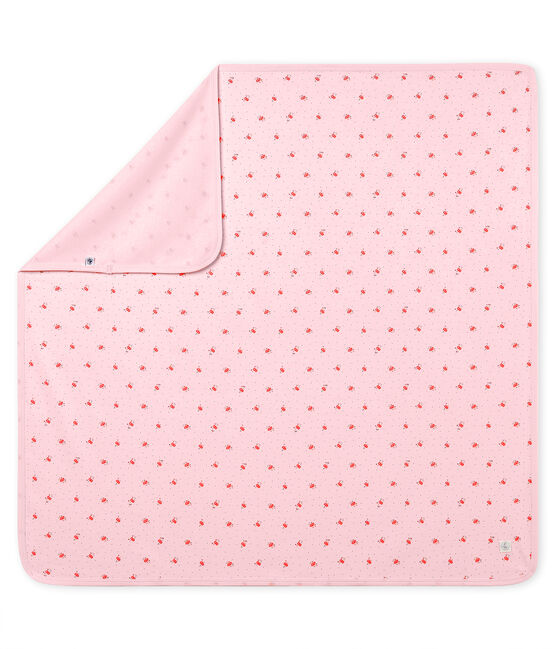 Gemusterte baby-laken unisex rosa VIENNE/weiss MULTICO