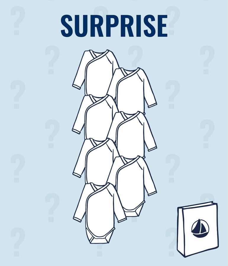 &Uuml;berraschungsset mit 7 lang&auml;rmeligen Baby-Bodys vielfarbig