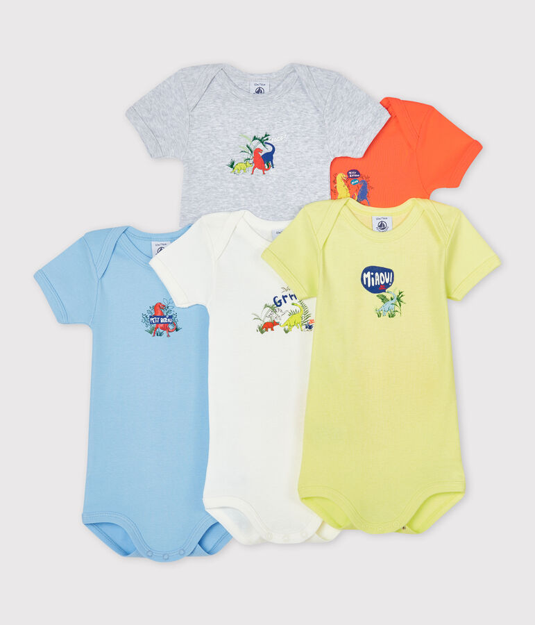 5er-Set kurz&auml;rmelige Baby-Bodys f&uuml;r Jungen vielfarbig