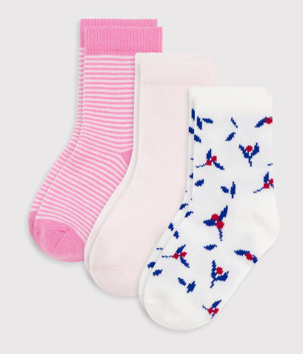 3er-Set Baby-Socken aus Baumwolle mit Blumenmotiv vielfarbig