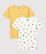 2er-Set kurzärmelige T-Shirts aus Bio-Baumwolle mit Mufflon-Motiv für Jungen