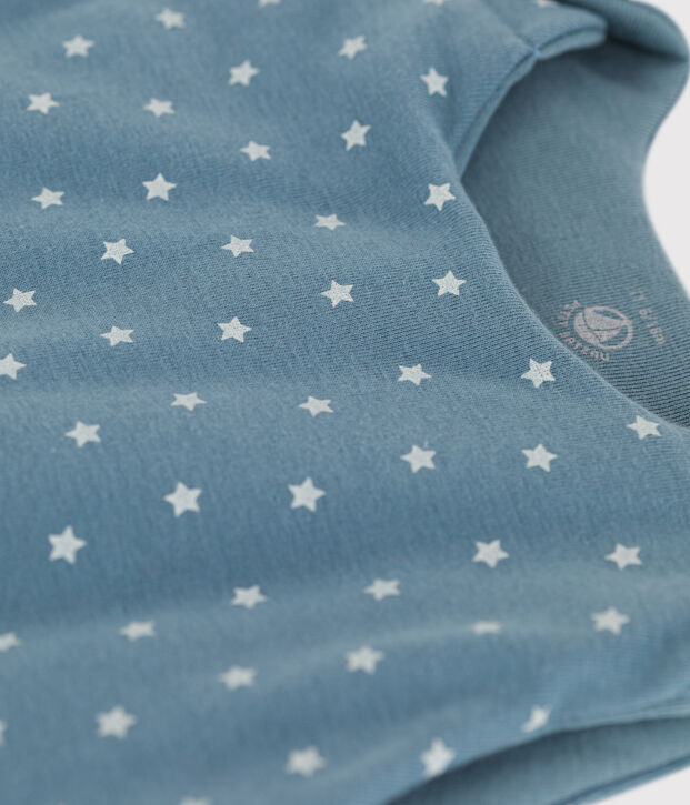 Babyschlafsack aus Baumwolle mit Sternenmotiv blau/naturfarben