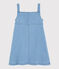 Kinder-Latzkleid aus Denim-Molton für Mädchen blau DENIM CLAIR
