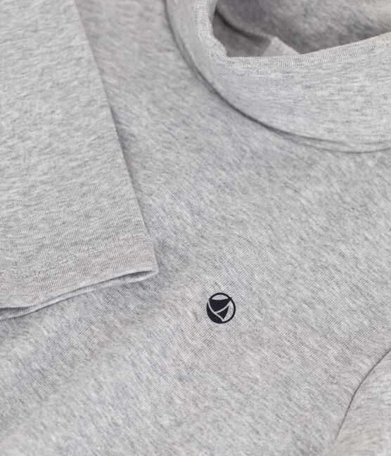 Kinder-Rollkragenshirt aus Baumwolle grau FUMEE CHINE