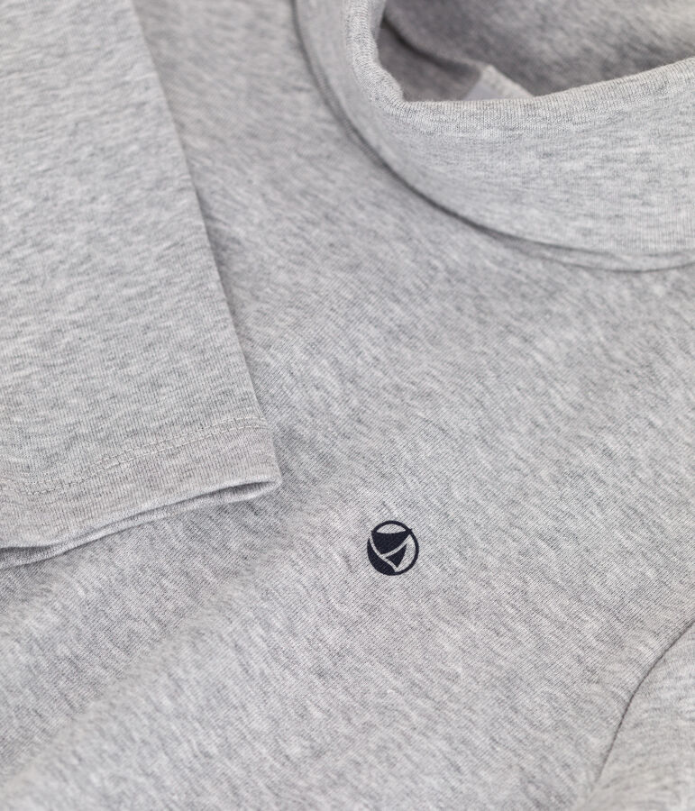 Kinder-Rollkragenshirt aus Baumwolle grau