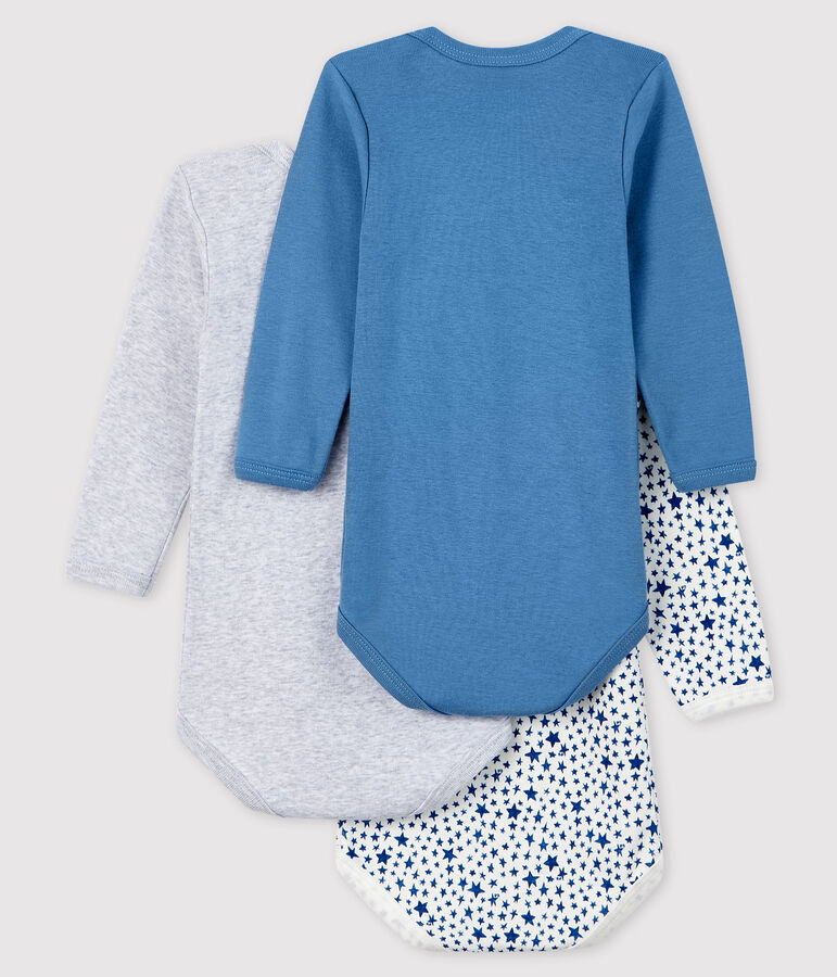 3er-Set lang&auml;rmlige Baby-Bodys f&uuml;r Jungen vielfarbig