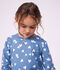 Kinder-Pyjama aus Molton mit Herzmotiv blau/weiss