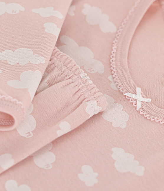 Kinderpyjama aus Baumwolle mit Wolken-Printmotiv SALINE/ MARSHMALLOW