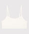 Unifarbenes Damen-Bustier aus Baumwolle und Elastan weiss MARSHMALLOW