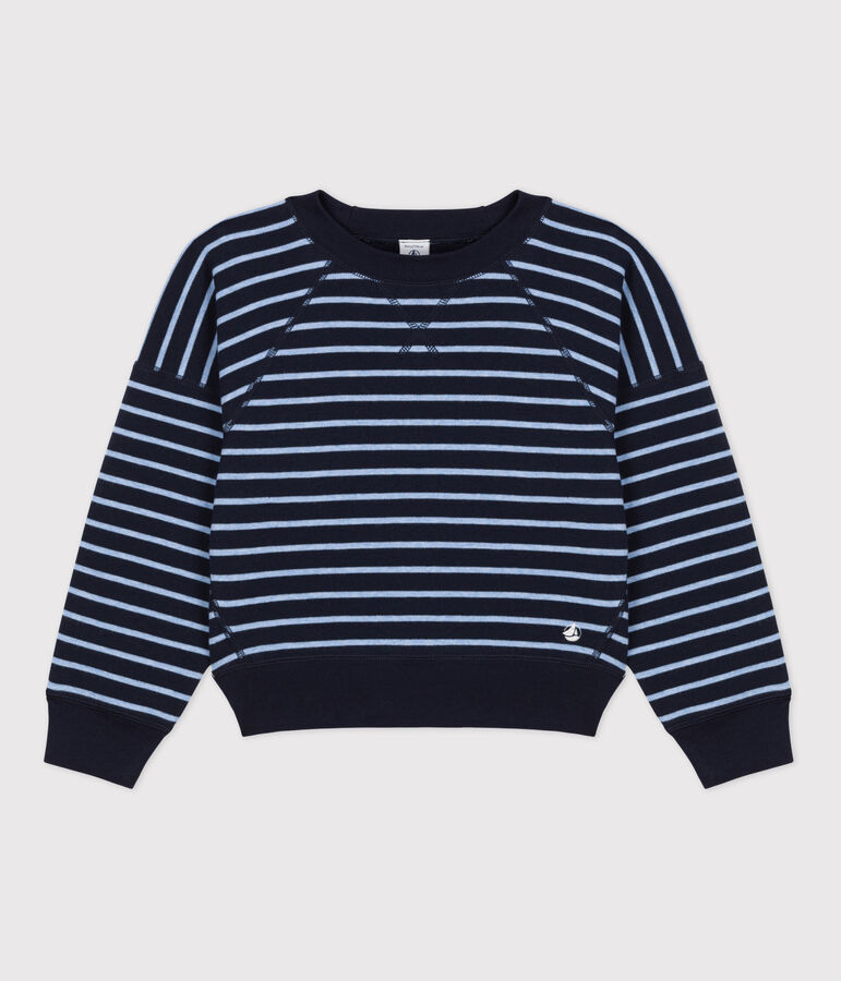 Kinder-Sweatshirt aus Baumwolle f&uuml;r M&auml;dchen/Jungen blau/blau