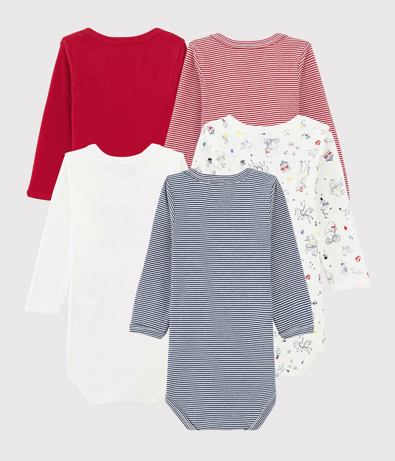 5er-Set lang&auml;rmelige Baby-Bodys f&uuml;r Jungen vielfarbig