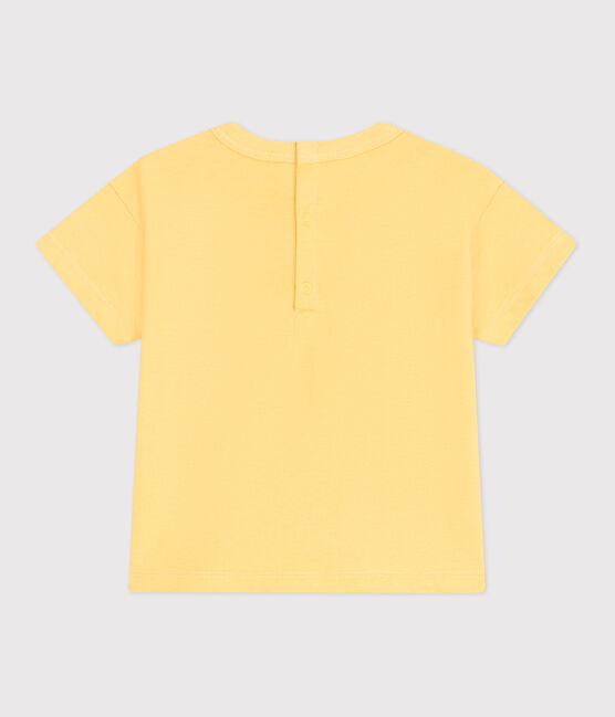 Kurzärmeliges Baby-T-Shirt aus einfarbiger Baumwolle gelb ORGE