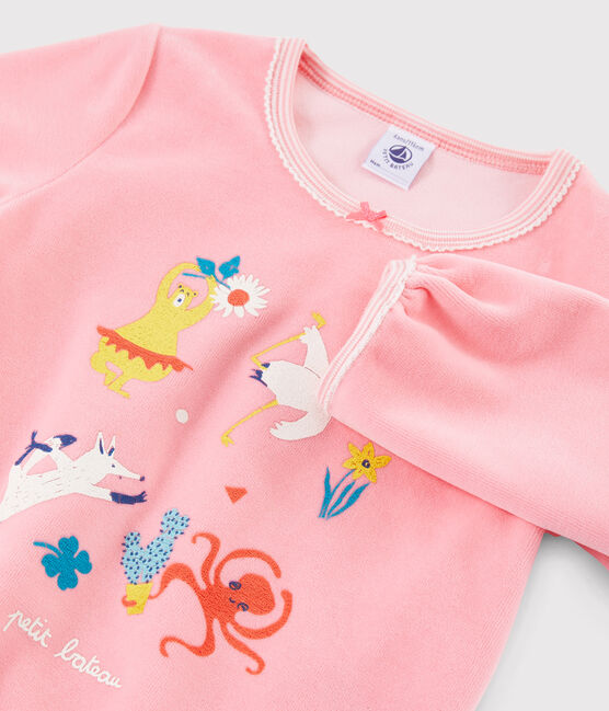 Yoga-Kinderpyjama mit Tiermuster für Mädchen rosa GRETEL