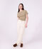 Kurz&auml;rmeliges Damen T-Shirt aus einfarbiger Baumwolle beige