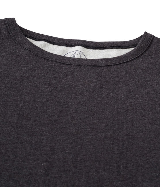 Meliertes Damen-Maxishirt aus extrafeinem, gedoppeltem Jersey grau CITY CHINE