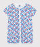 Baby-Kurzoverall aus Baumwolle mit Blumenmotiv weiss MARSHMALLOW/weiss MULTICO