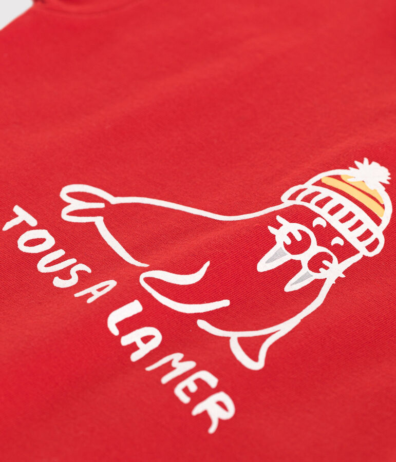 Kurz&auml;rmeliges Baby-T-Shirt aus einfarbiger Baumwolle rot