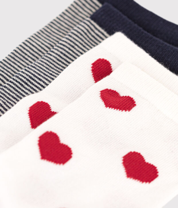 2 Paar Damensocken mit Printmotiv aus Baumwolle vielfarbig