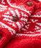 Baby-Cardigan aus 100% Wolle rot TERKUIT/weiss MARSHMALLOW