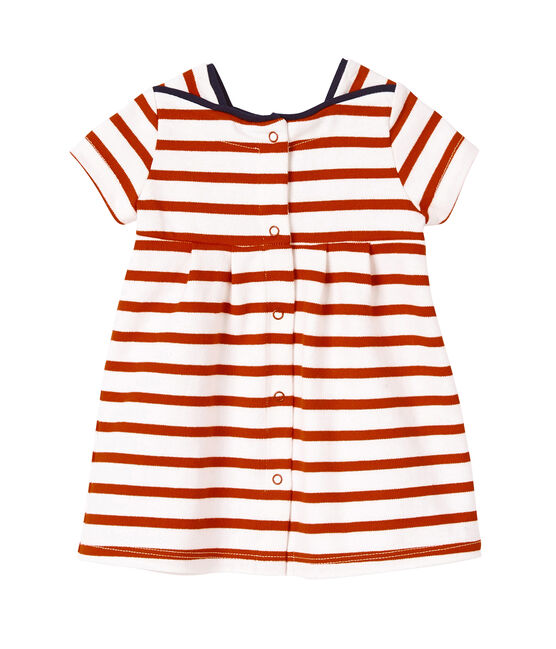 Robe bébé fille en jersey lourd rayé weiss LAIT/rot PEPS