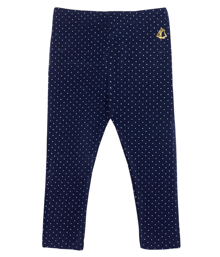 Gemusterte Baby-Legging mit Volants f&uuml;r M&auml;dchen blau SMOKING/weiss MARSHMALLOW CN