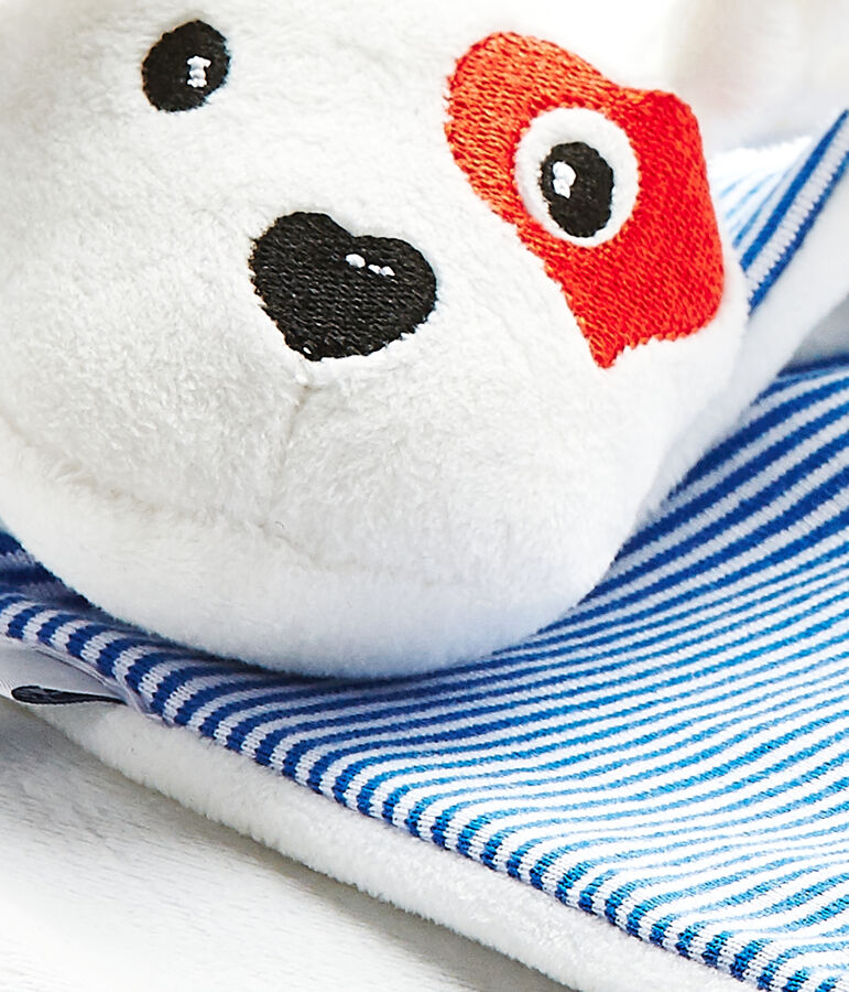 Kuscheltuch &bdquo;H&uuml;ndchen&ldquo; weiss/vielfarbig